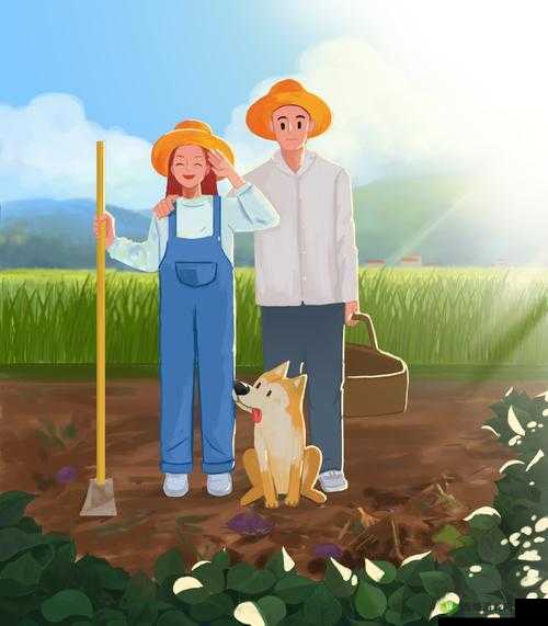 情侣插秧姿势参考绘画：爱的劳作姿态